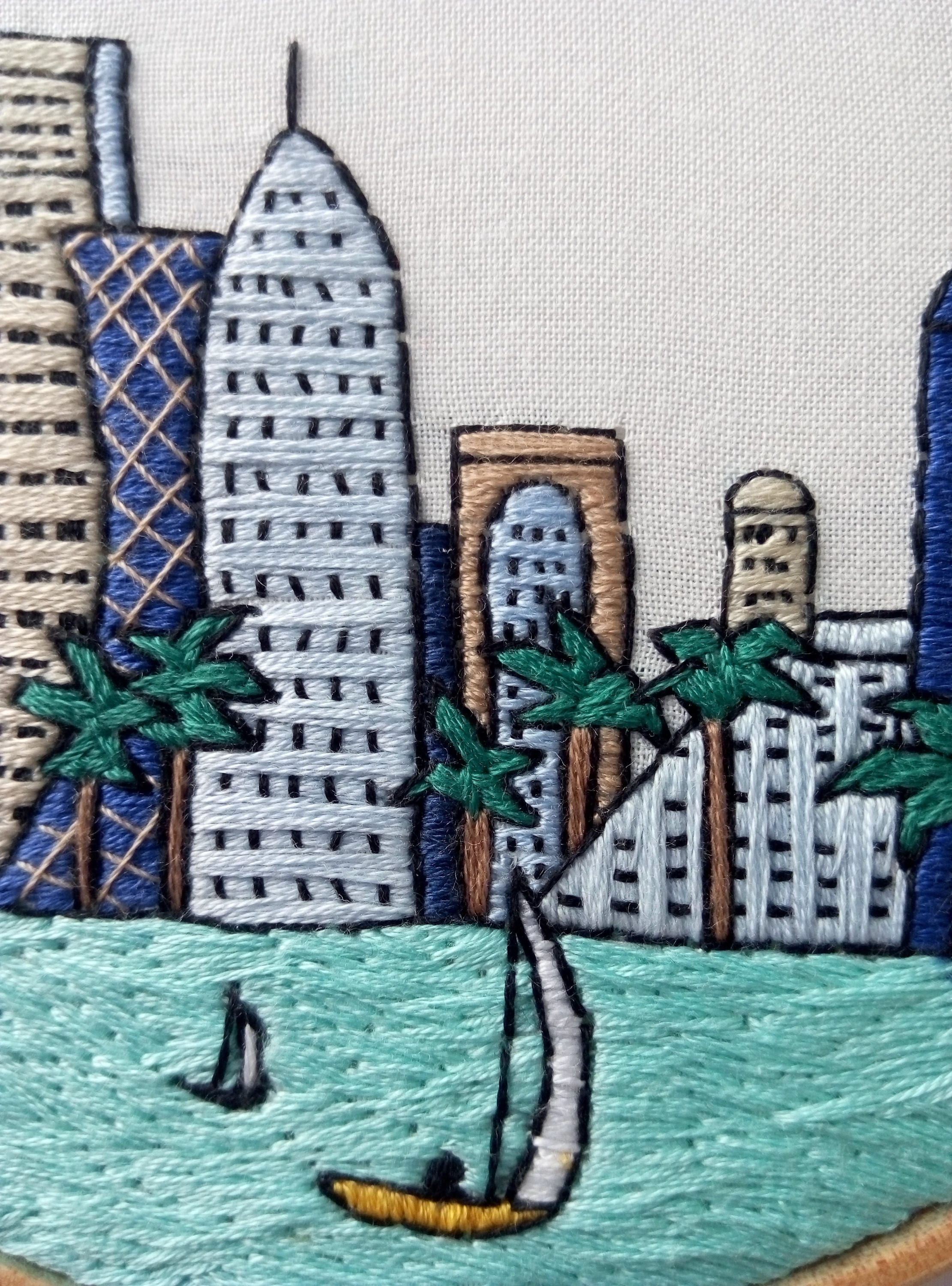 Doha Qatar Hand Embroidery pattern PDF DIY Embroidery Hoop Etsy