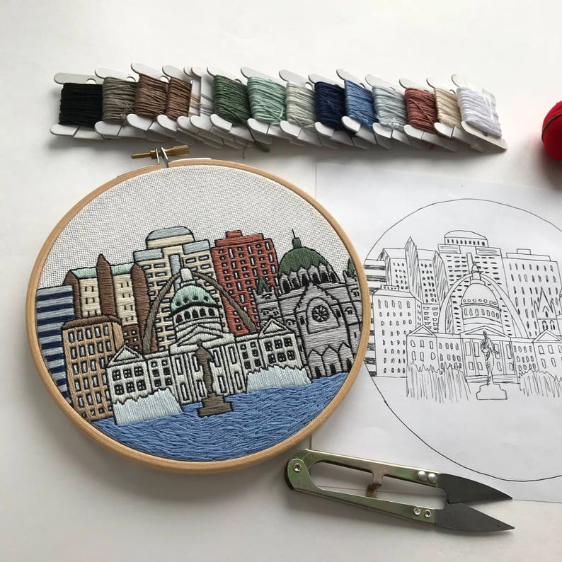 St. Louis MO United States. Hand Embroidery Pattern PDF. Etsy