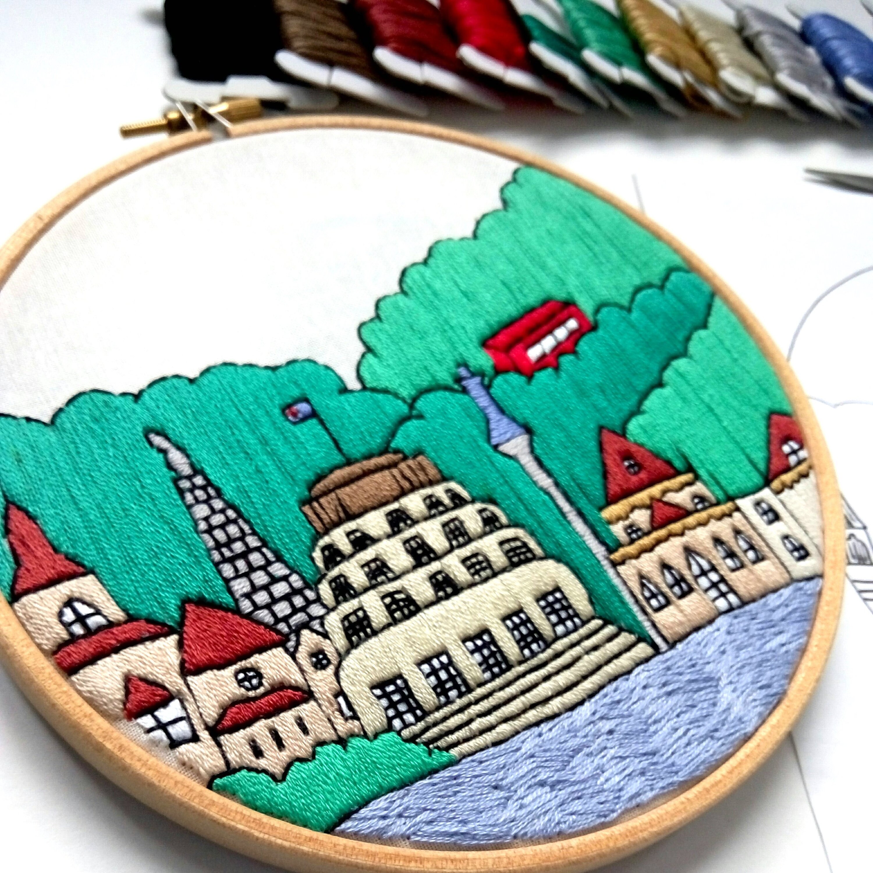 Wellington New Zealand. Hand Embroidery Pattern PDF DIY Etsy