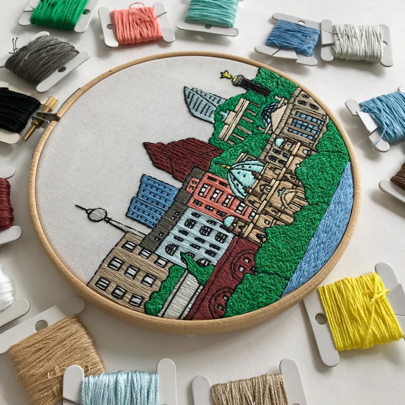 Berlin Germany Hand Embroidery Pattern PDF. DIY. Embroidery Etsy