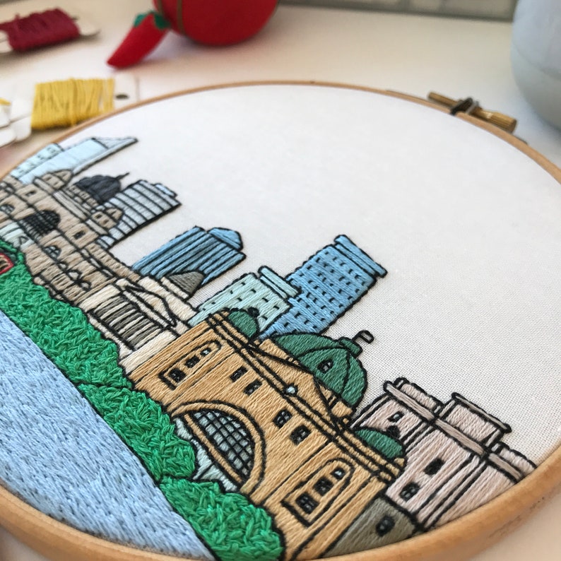 Melbourne Australia. Hand Embroidery Pattern PDF. DIY. Etsy Australia