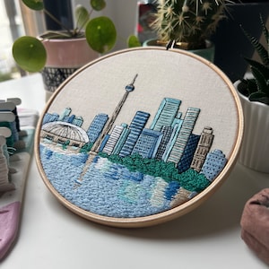 Toronto Pattern Toronto, Canada. Hand Embroidery Pattern PDF. DIY Embroidery Art ...