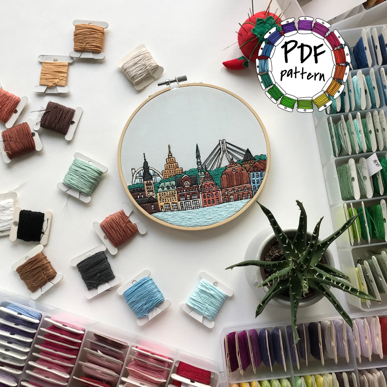 Riga Pattern Riga, Latvia. Hand Embroidery Pattern PDF With Embroidery Guide and ...