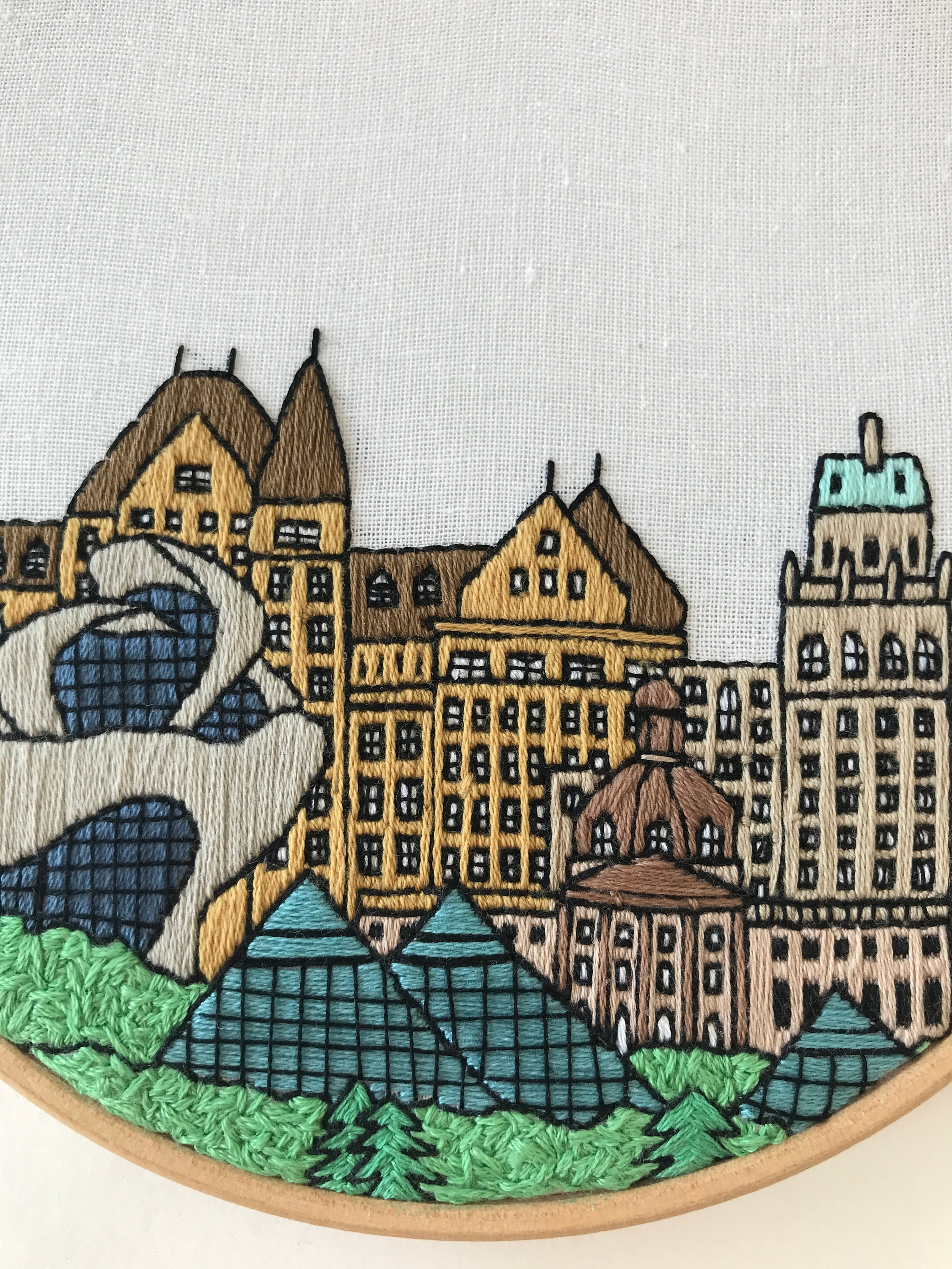 Edmonton Canada. Hand Embroidery Pattern PDF. DIY. Embroidery Etsy