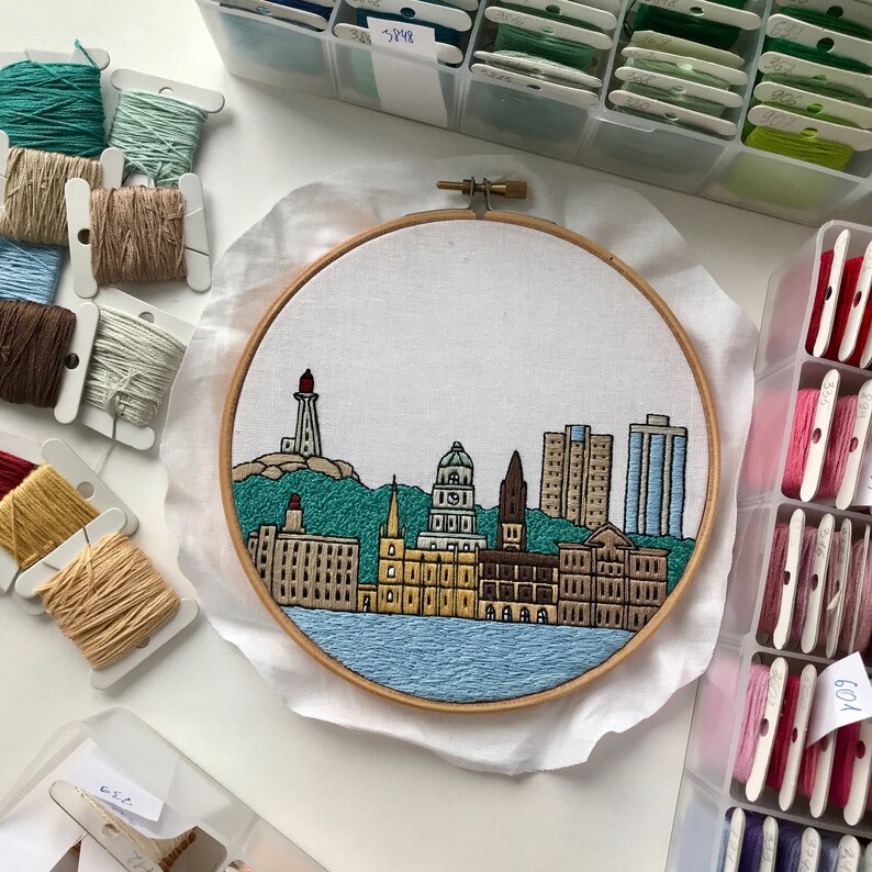 Halifax Nova Scotia Canada. Hand Embroidery pattern PDF. Etsy