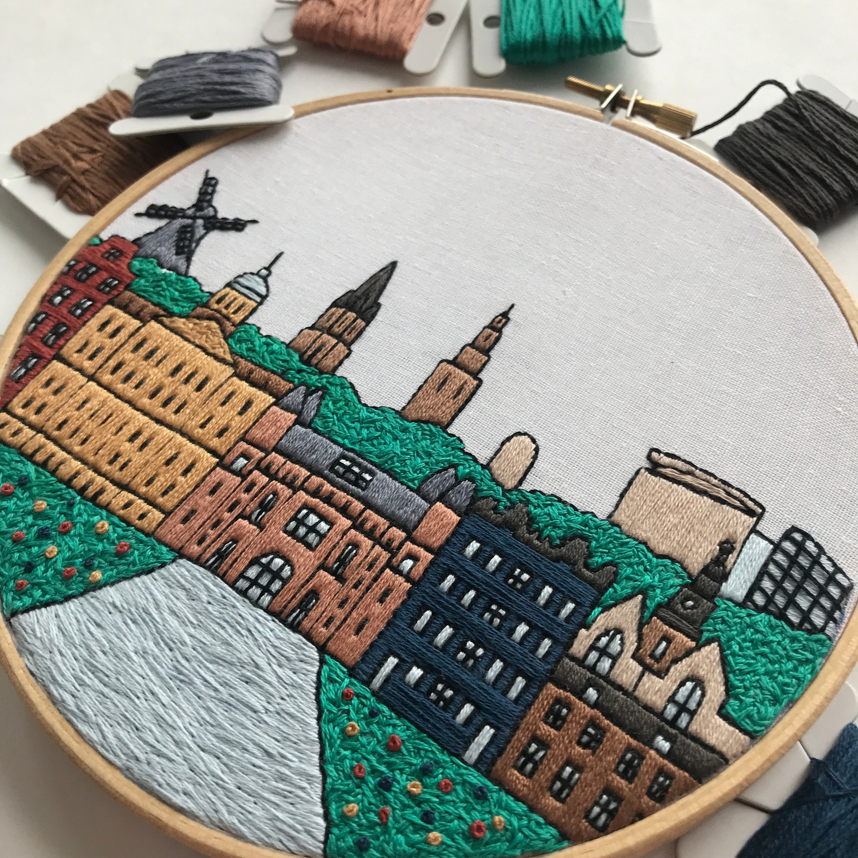 Amsterdam Netherlands. Hand Embroidery pattern PDF. DIY. Etsy México