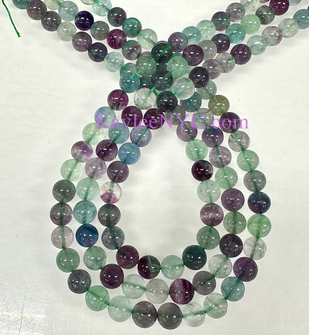 Collier De Perles De Fluorite Naturelle Facettée 8mm - Lot N°8 - Longueur 40cm - Qualité Exceptionnelle