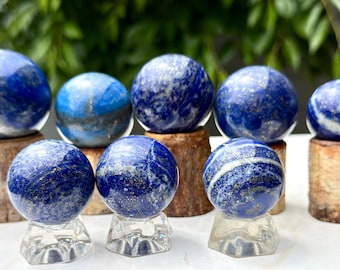 Hurtowa partia 8 szt. Naturalnych kryształowych kul leczniczych z lapis lazuli, 1,9 do 2 funtów