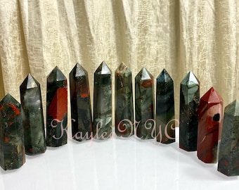 Wholesale Lot 2 Lbs Natural Bloodstone Obelisk Tower Point Crystal Energy