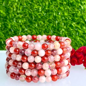 Wholesale 6 Pcs 6mm Love Combo Natural Crystal Healing Stretch Bracelet 7.5"