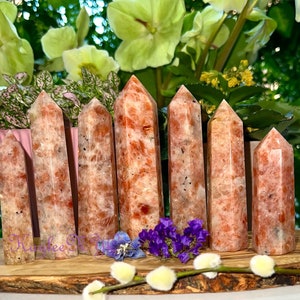 Wholesale Lot 1 lb Natural Sunstone Tower Obelisk Point Wand Crystal Energy Healing