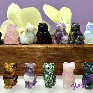 Wholesale Lot 14 PCs Natural Mix Crystal Cats Crystal Healing Energy