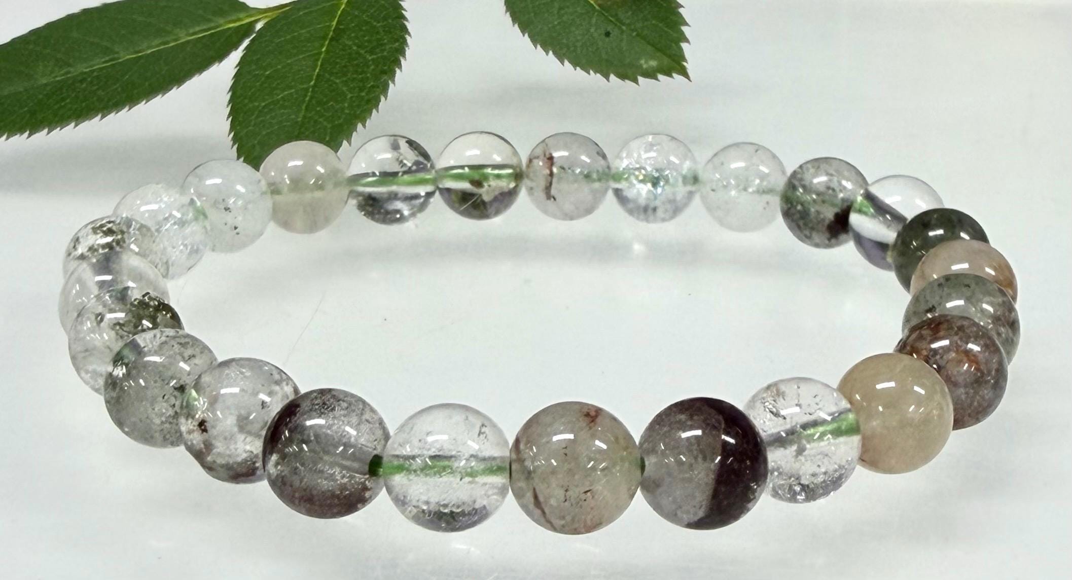 thumbnail image 2 of Wholesale Lot 6-Pack Natural Garden Quartz & Lodalite 8mm Crystal Stretch Bracelets (7.5") 2 of 6