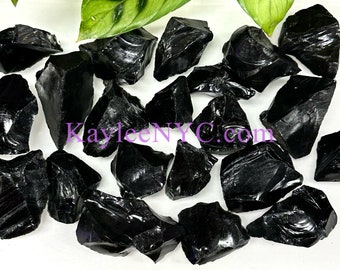 Wholesale Lot 2 lb Natural Black Obsidian Rough Crystal Raw Nice Quality
