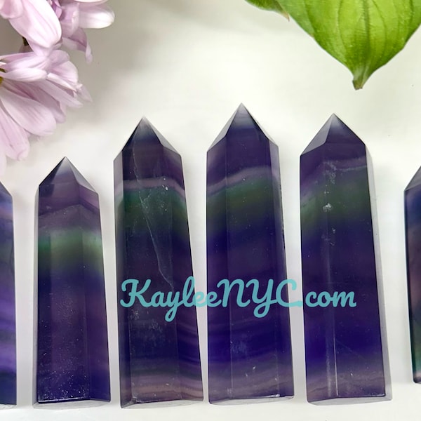 Wholesale Lot 1 lb Natural Purple Fluorite Tower Obelisk Point Wand Crystal Energy Healing