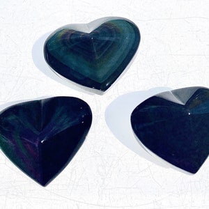 Wholesale Lot 1 Lb Natural Rainbow Obsidian Heart Crystal Natural Energy