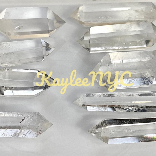 Wholesale Lot 1 lb Natural Clear Quartz Double Terminated point Wand Crystal Healing Energy