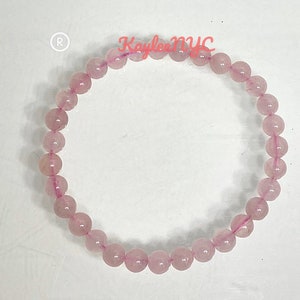 Wholesale 6 Pcs Natural Rose Quartz 6mm 7.5 Crystal Healing Stretch Bracelet image 4