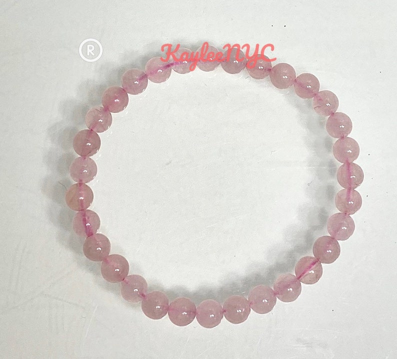 Wholesale 6 Pcs Natural Rose Quartz 6mm 7.5 Crystal Healing Stretch Bracelet image 4