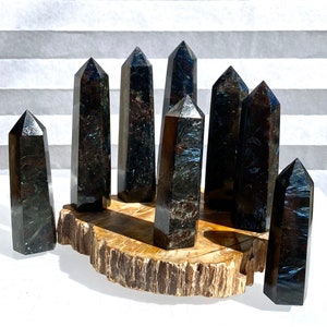 Wholesale Lot 2 lbs Natural Astrophyllite aka Arfvedsonite Obelisk Tower Point Crystal Healing