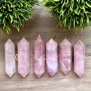 Wholesale Lot 1 Lb Natural Rose Quartz Double Terminated Point Crystal Healing Quality