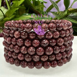 Wholesale 6 Pcs Natural Eudialyte 6mm 7.5” Crystal Healing Stretch Bracelet