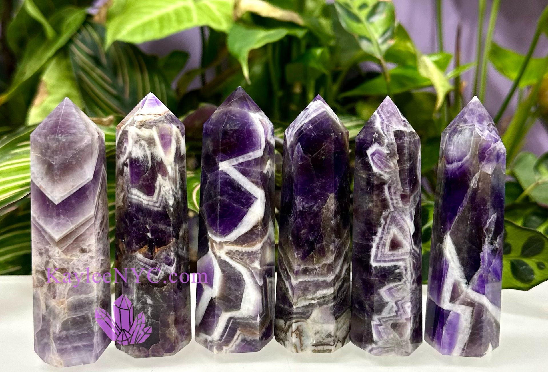 Wholesale Lot Lb Dream Chevron Amethyst Obelisk Point Crystal