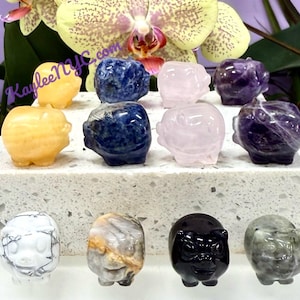 Wholesale Lot 12 Pcs 1” Natural Crystal Pig Healing Energy