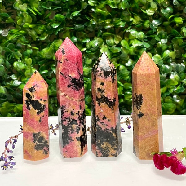 Wholesale Lot 1 Lb Natural Rhodonite Obelisk Tower Point Crystal Healing Energy