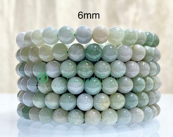 Wholesale 6 Pcs Natural Burma Jade 6mm 7.5” Crystal Healing Stretch Bracelet