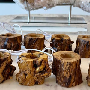 Wholesale Lot 8 pcs USB powered wooden LED light stand.