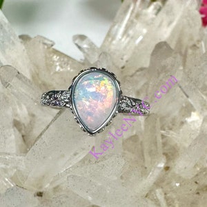 Wholesale Lot 7 pcs Natural Ethiopian Opal Ring White Bronze image 4