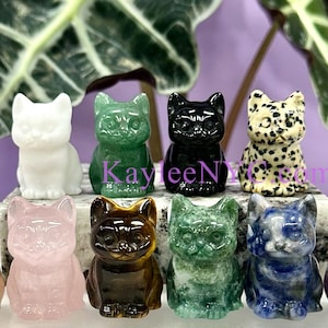 Wholesale Lot 10 Pcs Natural Crystal Cat 1.5”  Healing Energy