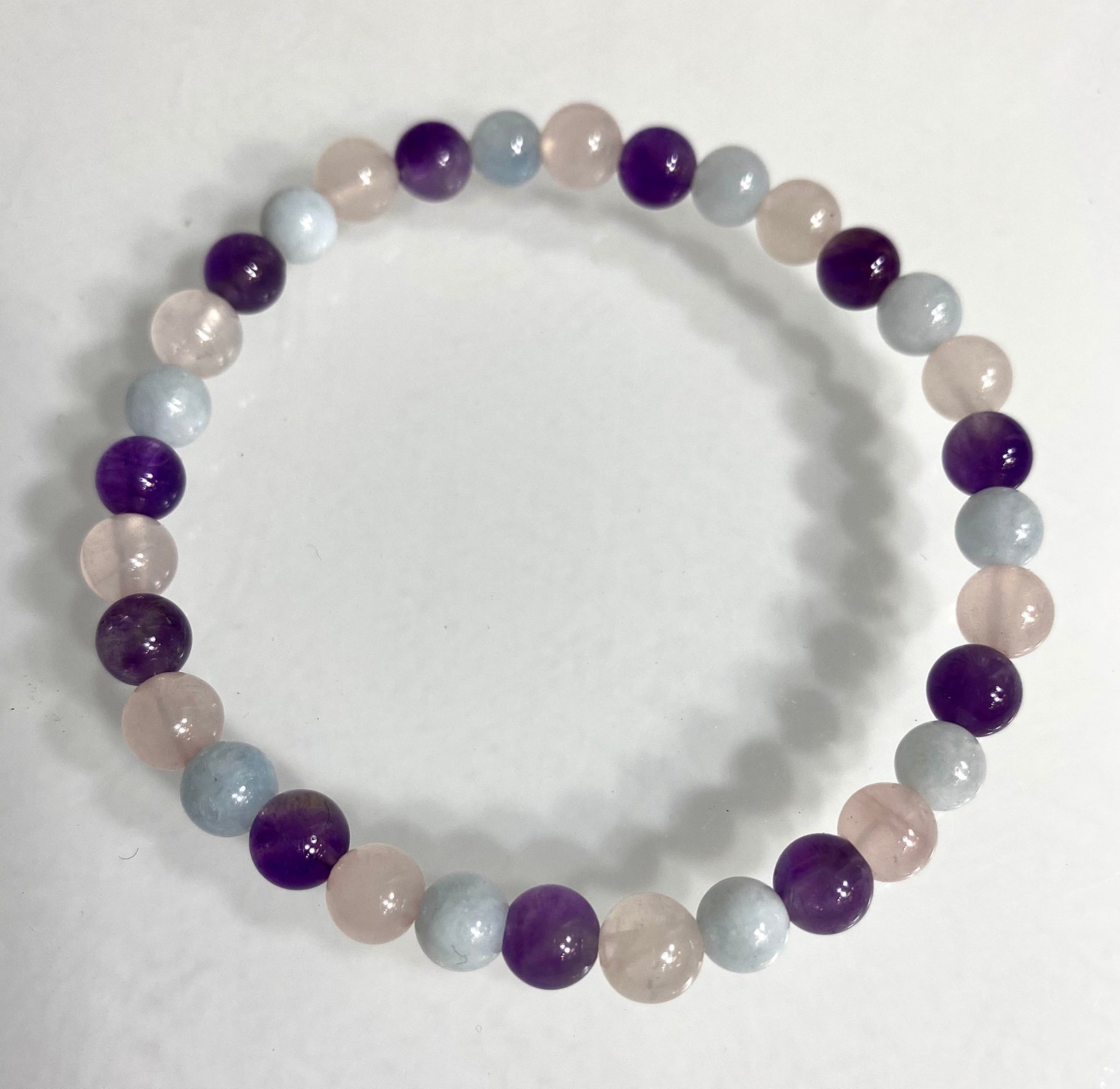 Wholesale 6 Pcs Natural Crystal Bracelet 6mm 7.5 Stretch Etsy