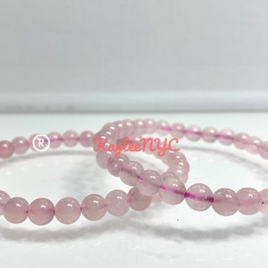 Wholesale 6 Pcs Natural Rose Quartz 6mm 7.5 Crystal Healing Stretch Bracelet image 2