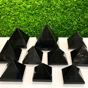 Wholesale Lot 2 Lbs Natural Black Obsidian Pyramid Crystal Healing Energy
