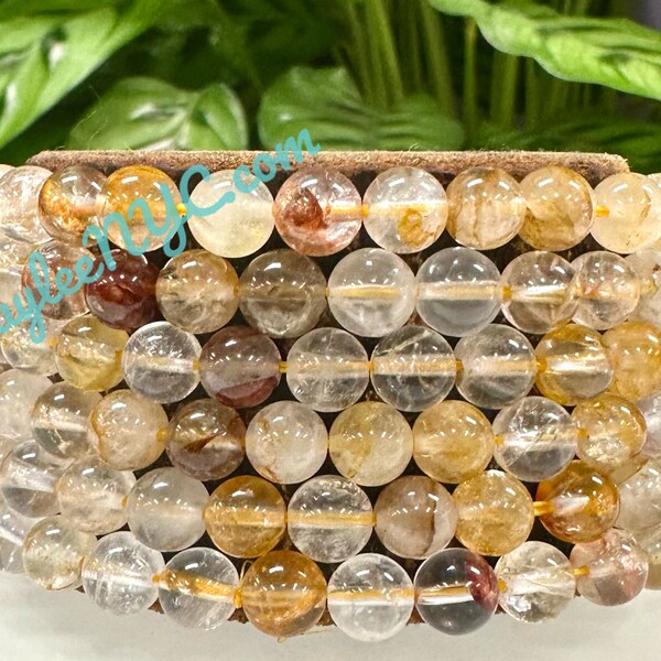 Wholesale 6 Pcs Natural Golden Healer 6mm 7.5” Crystal Healing Stretch Bracelet