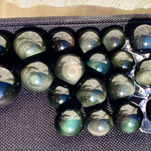 Wholesale Lot 1 Lb Natural Rainbow Obsidian Sphere Crystal Ball Energy Healing
