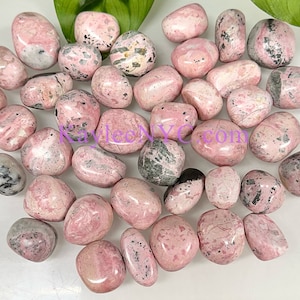 Lote al por mayor de 2 libras de rodonita rosa peruana natural, energía curativa pulida