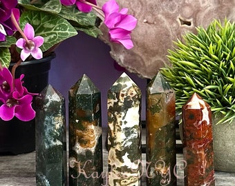 Wholesale Lot 1 Lb Red Moss Agate Obelisk Tower Point Crystal Healing Energy