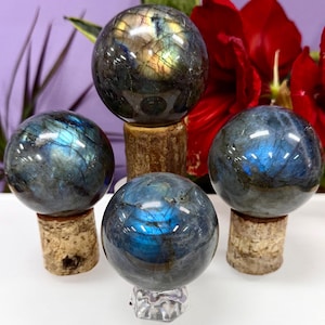 Wholesale Lot 3-4pcs Natural Labradorite Sphere Crystal Ball healing energy