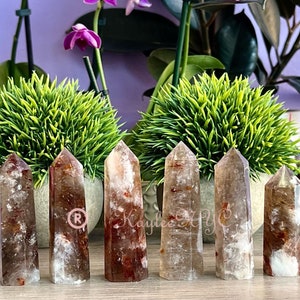 Groothandel veel 1 pond natuurlijke hematoïde vuurkwarts obelisk Tower Point Crystal Healing