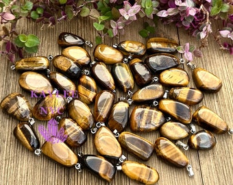 Wholesale Lot 36 Pcs Natural Tiger Eye Crystal Pendant Healing Energy