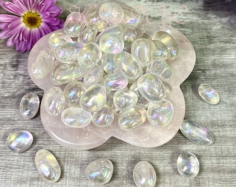 卸売ロット 1ポンド エンジェルオーラ水晶 ミニタンブルクリスタル 良質なヒーリングエネルギー