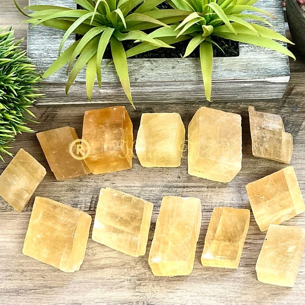 Wholesale Lot 3 lbs Natural Honey Calcite Crystal Cubes Nice Quality Healing Energy