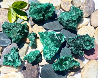 Wholesale Lot 2 Lbs Natural Velvet Fibrous Malachite Raw Crystal Nice Quality Healing Energy
