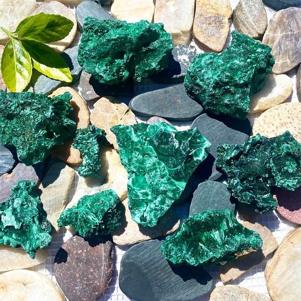 Wholesale Lot 2 Lbs Natural Velvet Fibrous Malachite Raw Crystal Nice Quality Healing Energy