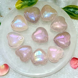 Wholesale Lot 12 Pcs 3cm Angel Aura Rose Quartz Heart Crystal Healing Energy