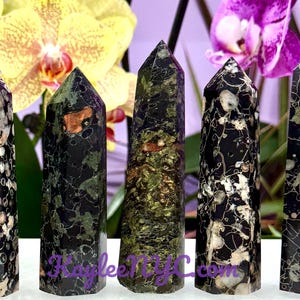 Wholesale Lot 1 Lb Natural Plum Blossom Jade Obelisk Tower Point Crystal Natural