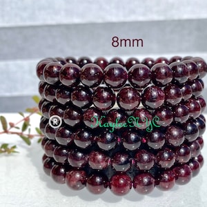 Groothandel 6 stuks natuurlijke granaat 7-8 mm 7,5&quot; kristalhelende stretcharmband